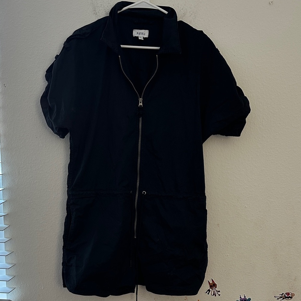 Pistola Black Zip-Up romper